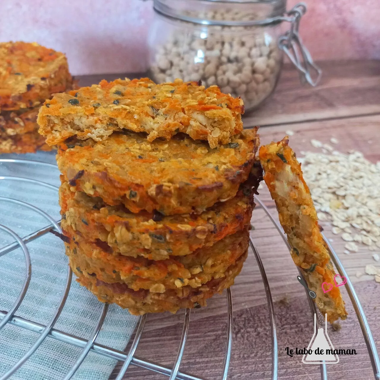 Galettes pois chiches et carottes