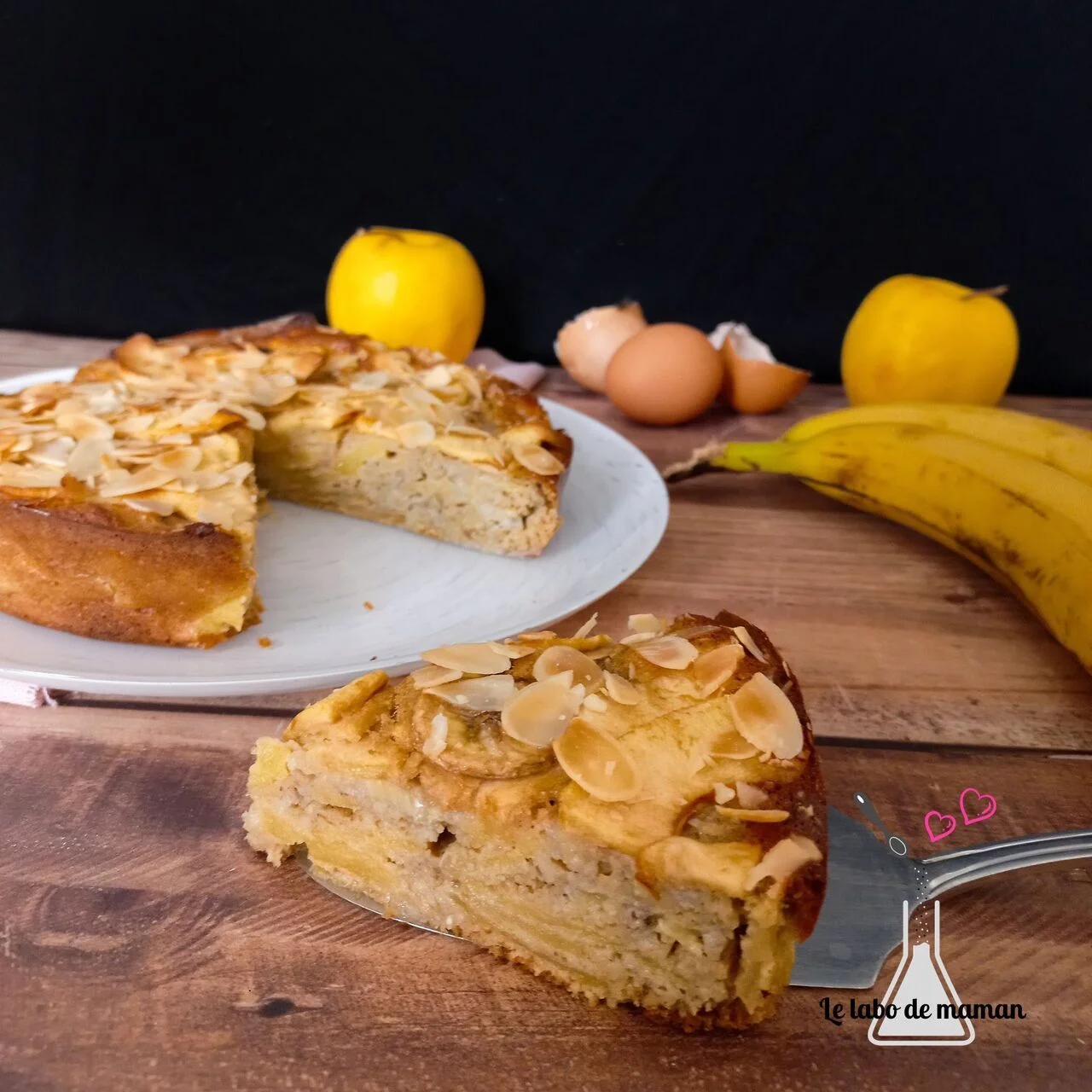 Gâteau aux pommes et à la banane
