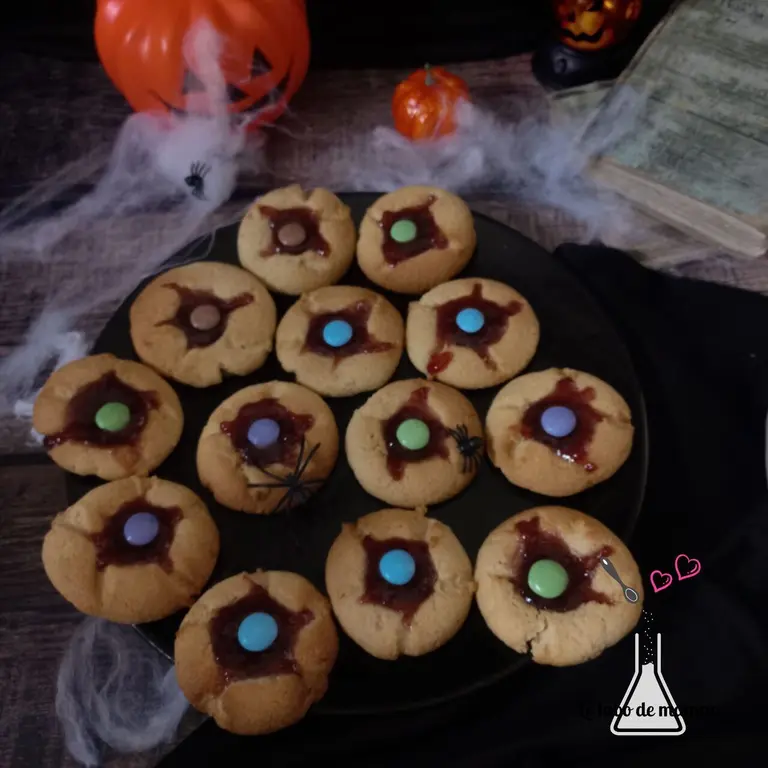 Sablés à la confiture yeux d'Halloween