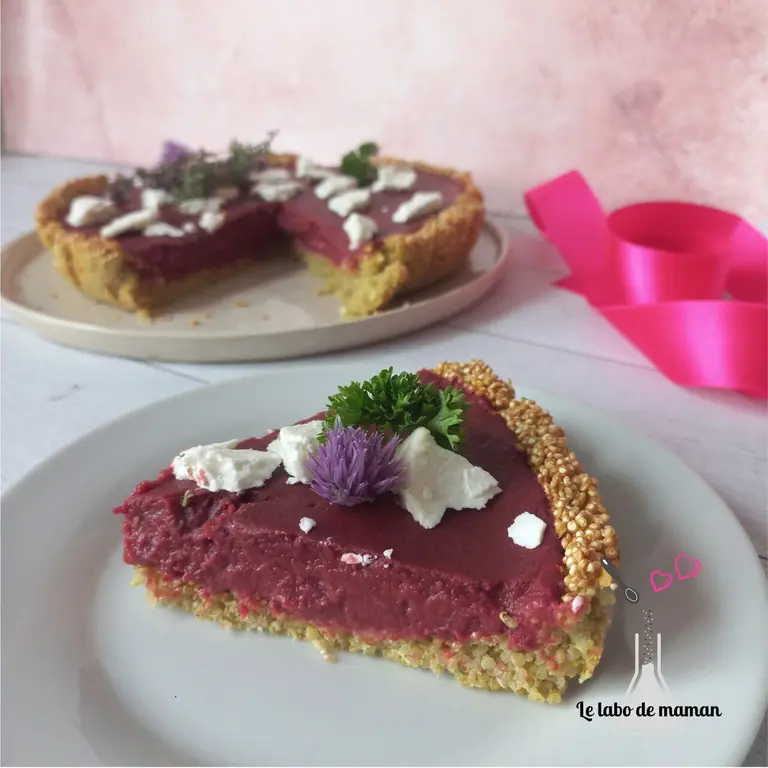 Tarte quinoa, curd betterave et feta