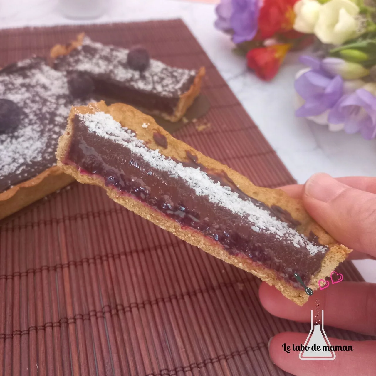 Tarte myrtilles et chocolat vegan