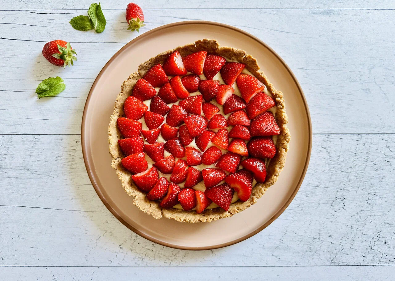 Tarte aux fraises et beurre de cacao