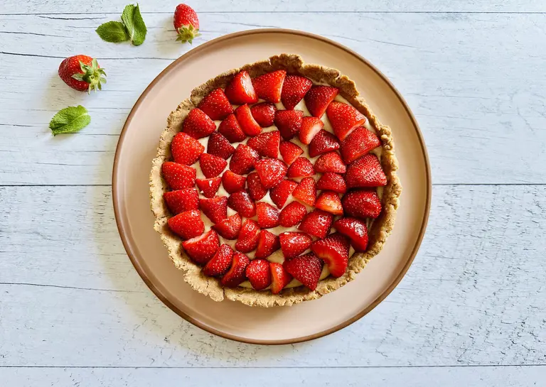 Tarte aux fraises et beurre de cacao