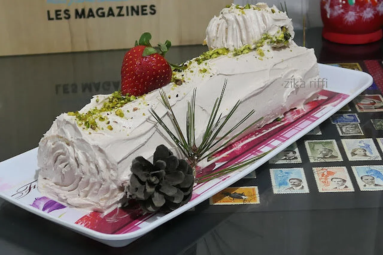 Bûche mousse mascarpone à la vanille
