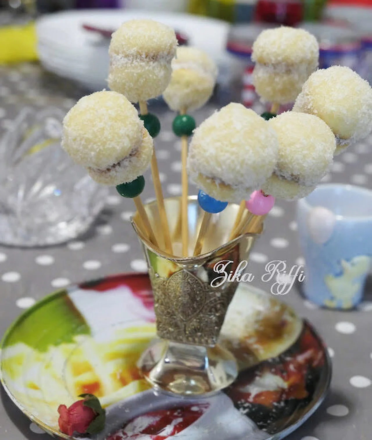 Cake pop citron, miel et noix de coco