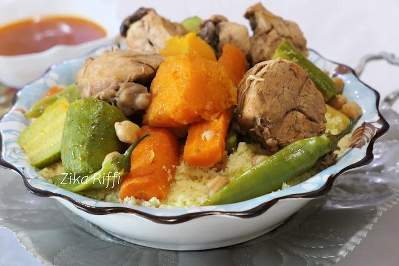 Couscous algérien au poulet fermier en sauce piquante