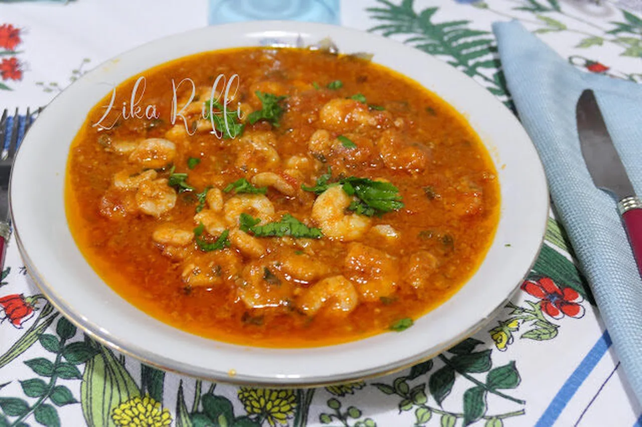 Crevettes sauce tomate au cumin