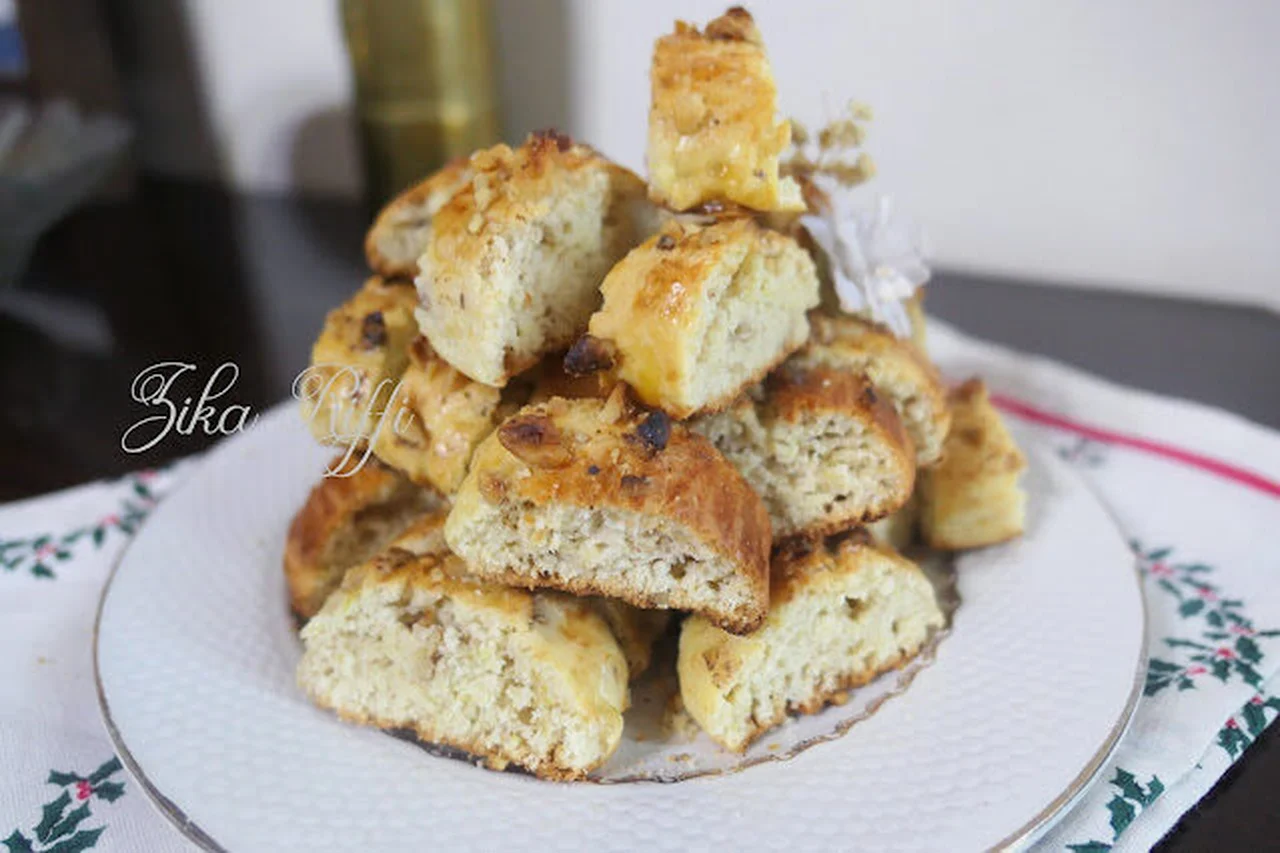 Croquets-croquants aux noix, yaourt et fleur d'oranger