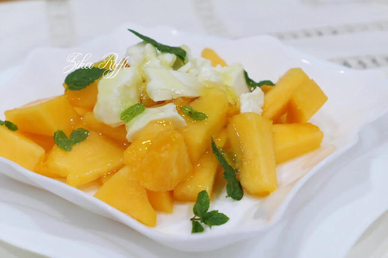 Melon gourmand à la ricotta et miel d'acacia