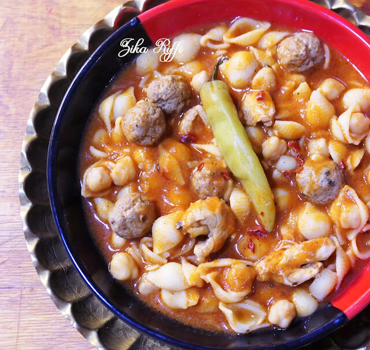 Orecchiettes à l'arabe aux boulettes et poulet