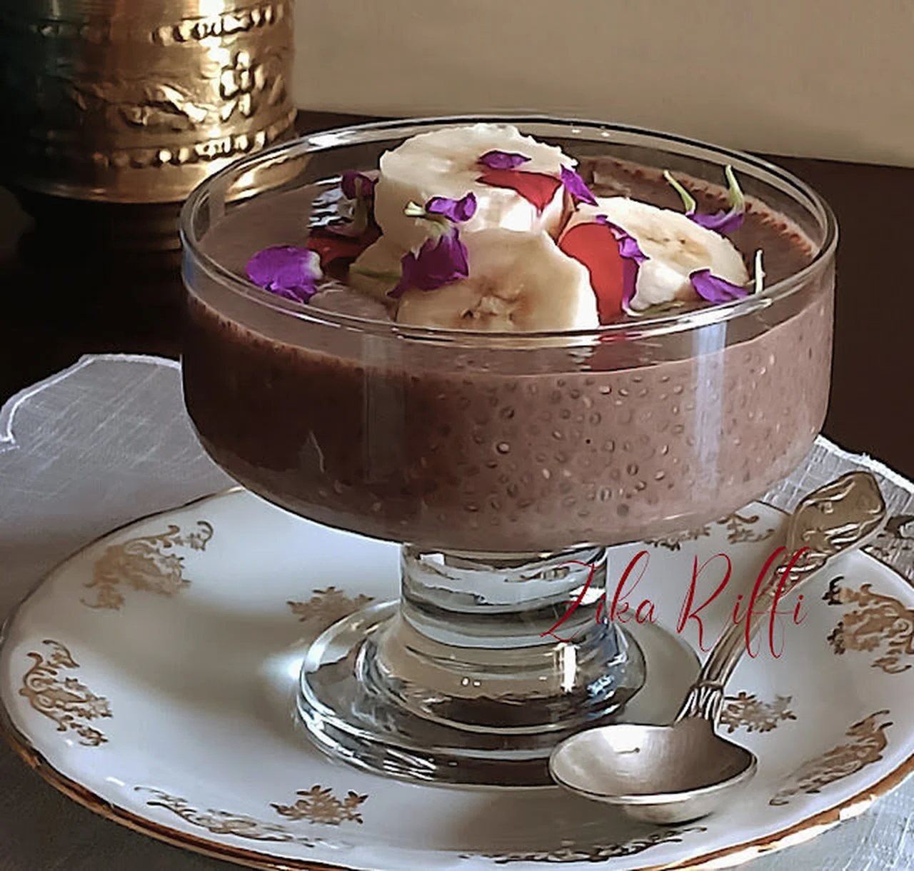 Pudding de chia chocolat noir et banane au miel