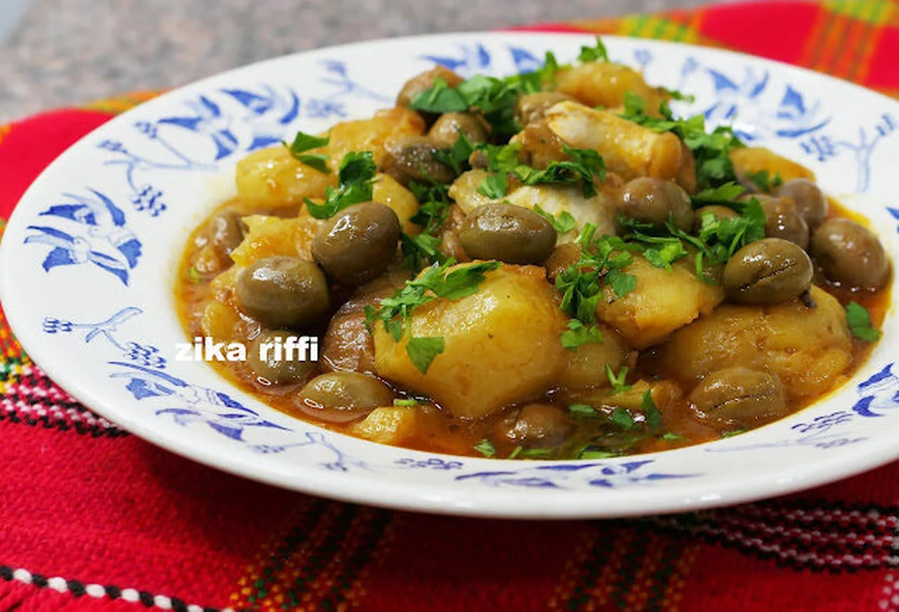 Tajine de topinambours au poulet et aux olives