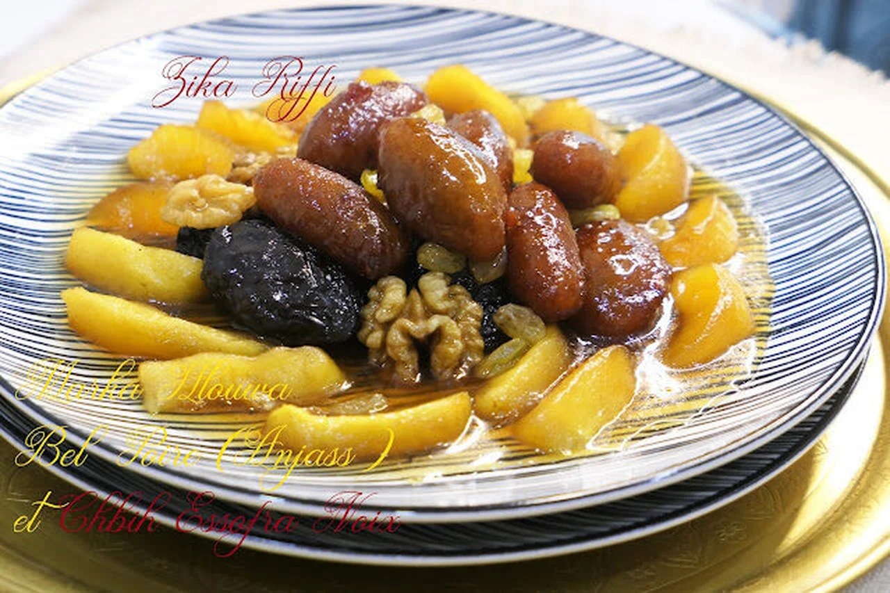 Tajine sucré salé aux poires et beignets aux noix