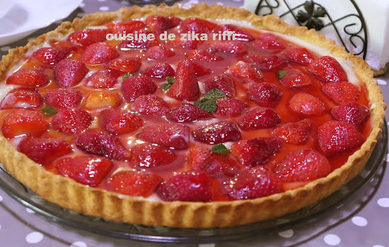 Tarte aux fraises à la crème mistralette