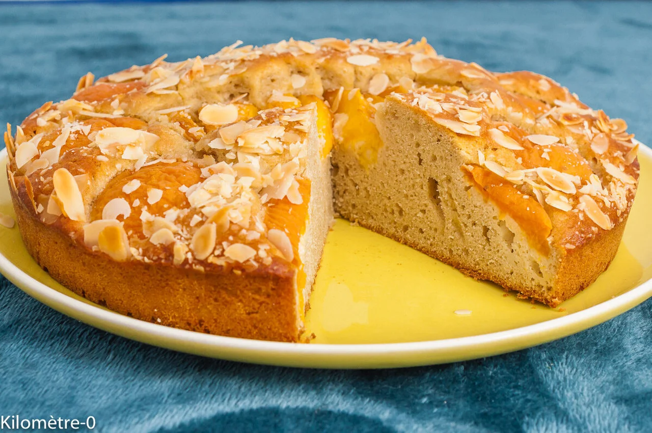 Gâteau du matin moelleux abricots et amandes
