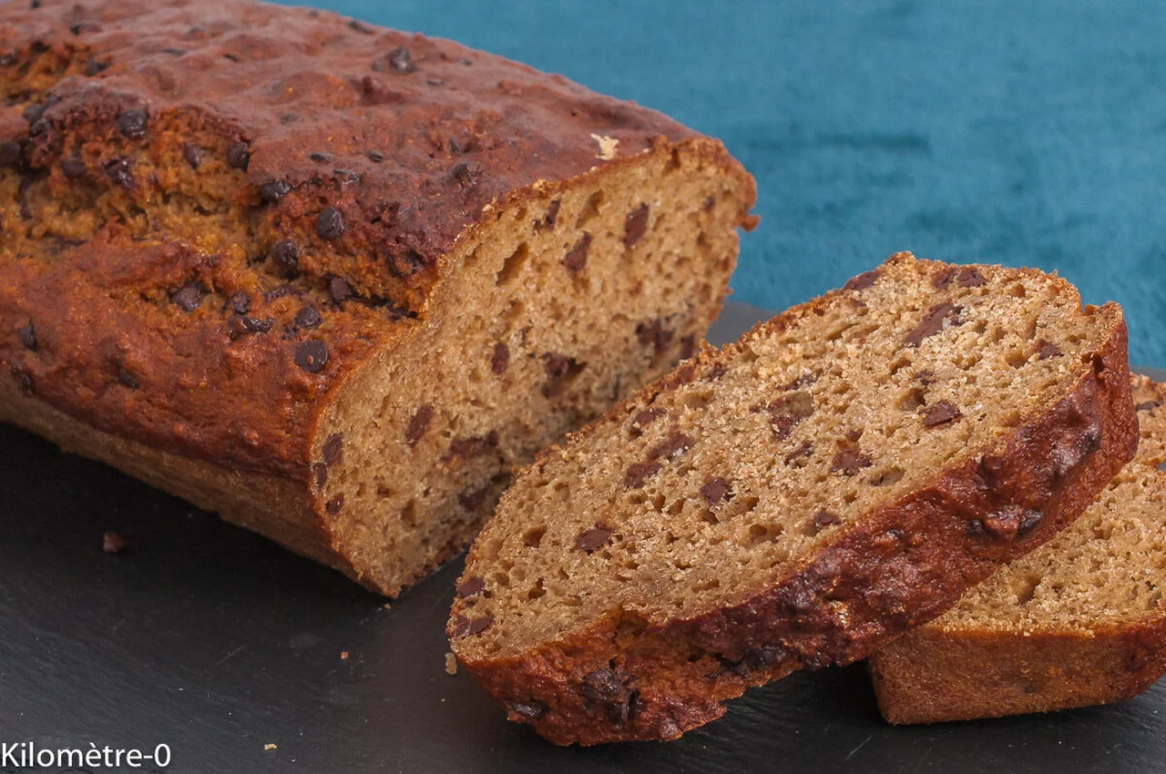 Gâteau épeautre, compote de pommes et chocolat