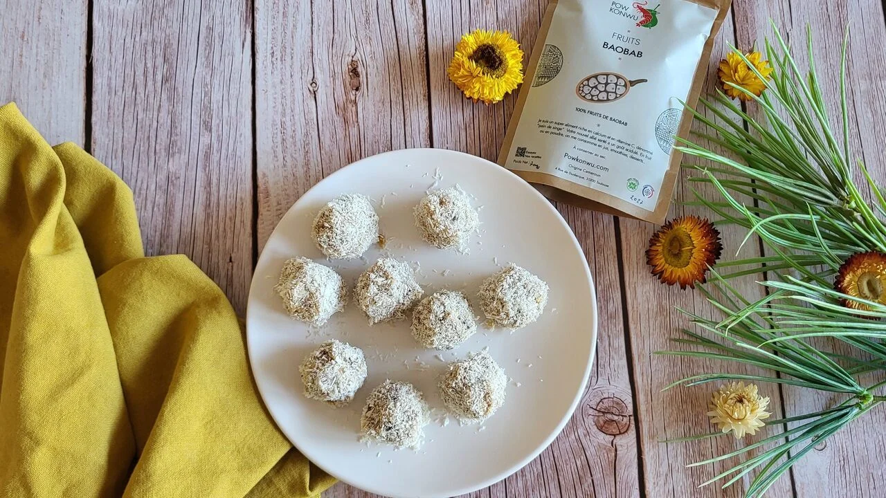 Energy balls baobab dattes coco
