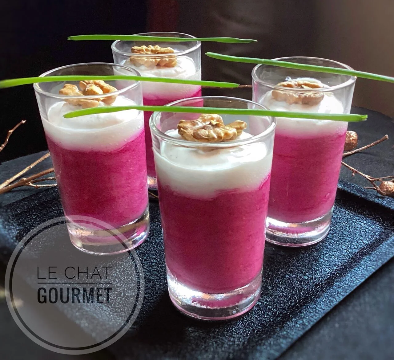 Verrines de betterave au Boursin