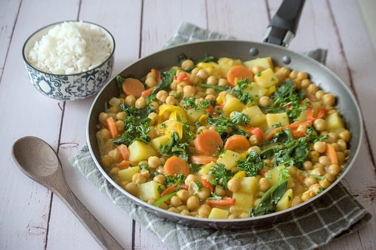 Curry végétarien aux pois chiches et épinards