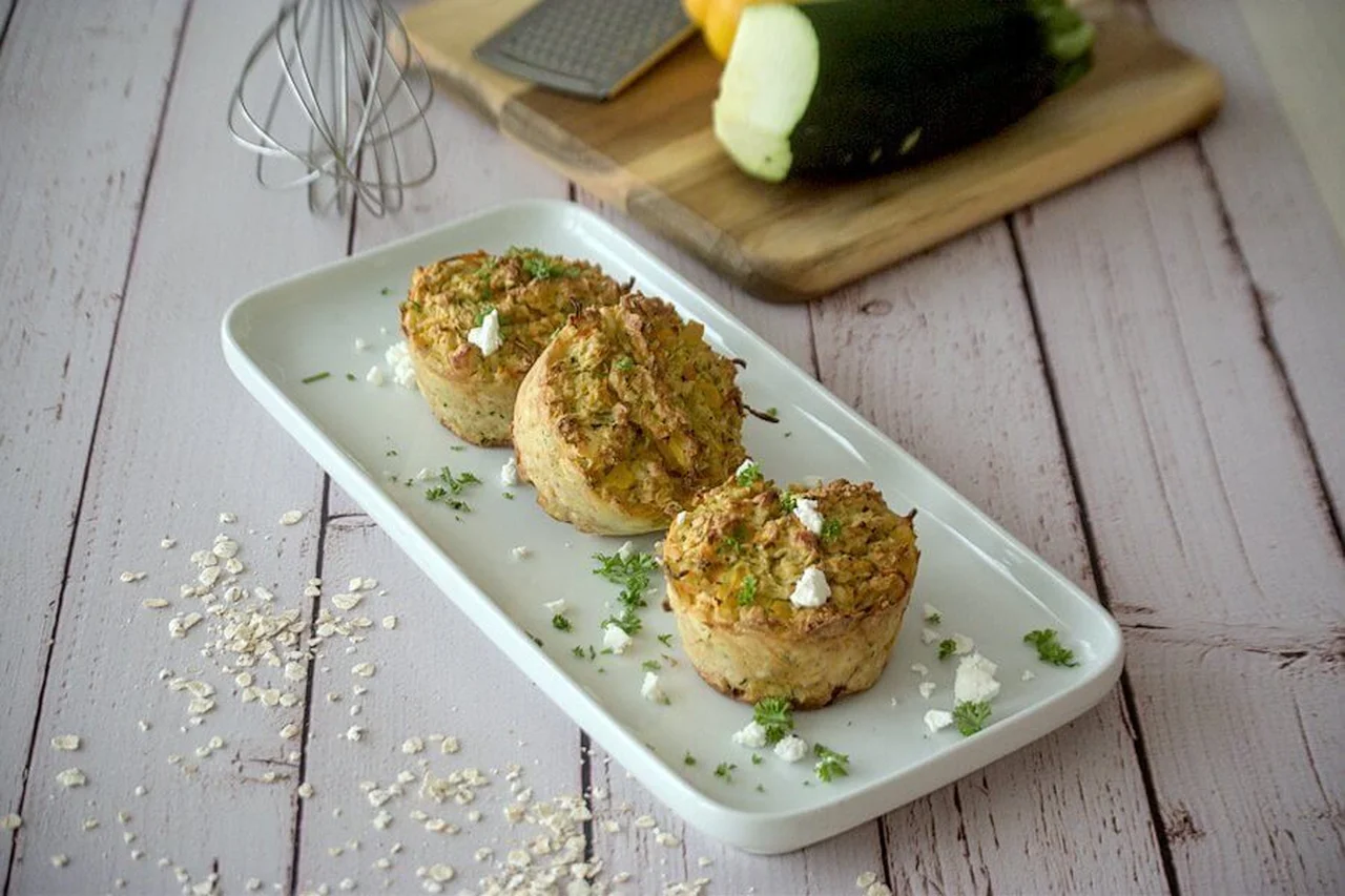 Muffins salés aux flocons d'avoine et aux légumes