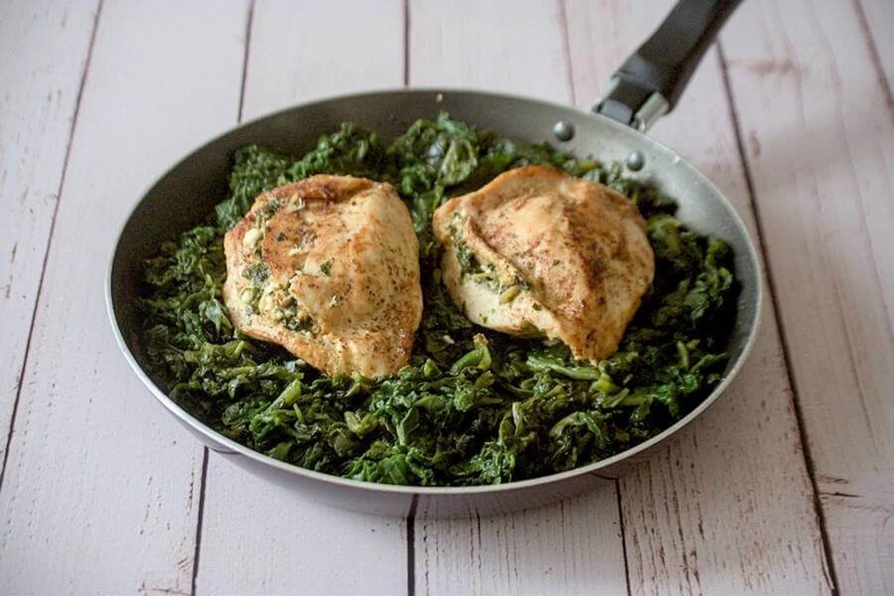 Poitrines de poulet farcies aux épinards et feta