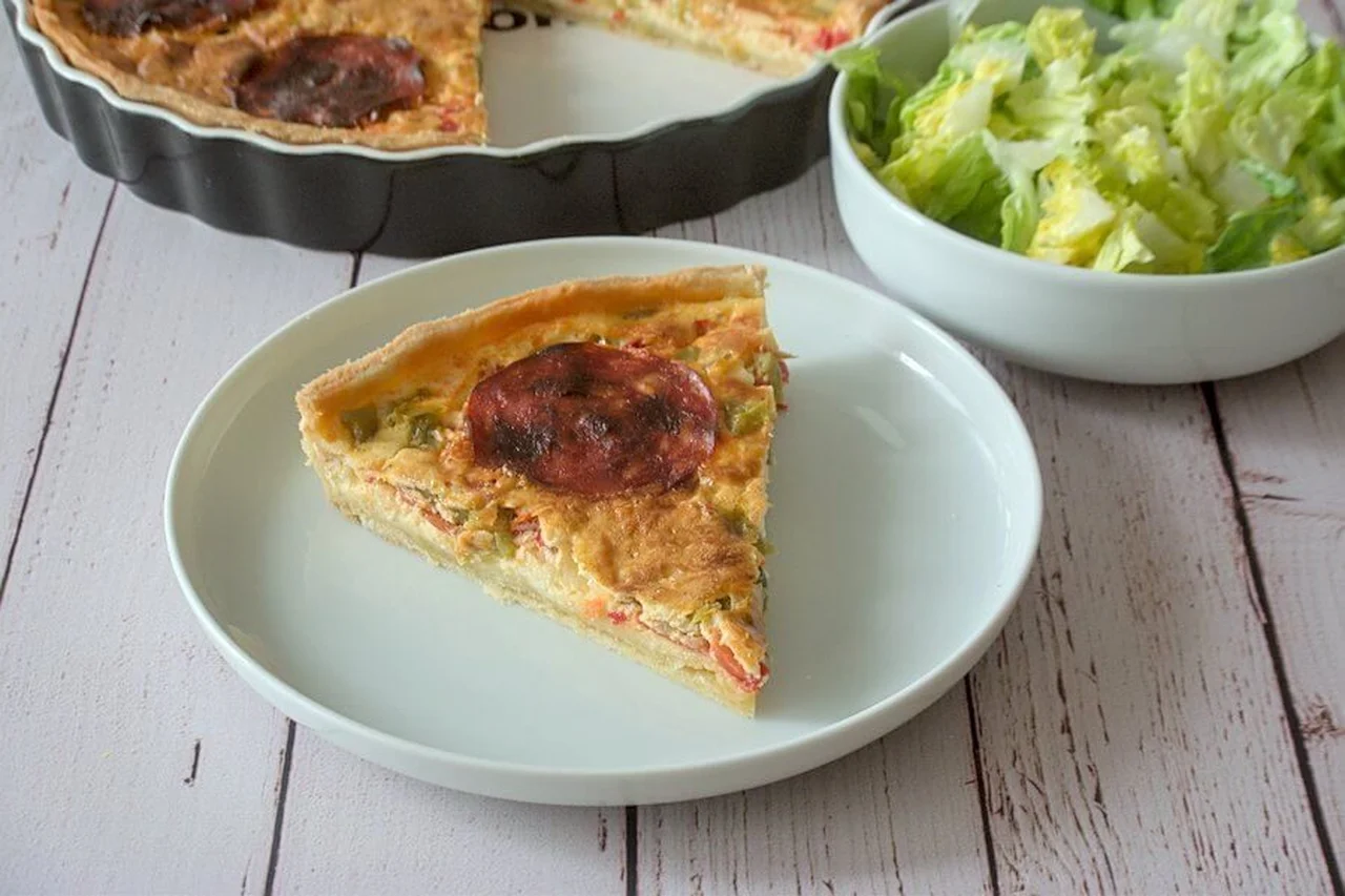 Tarte aux poivrons et chorizo