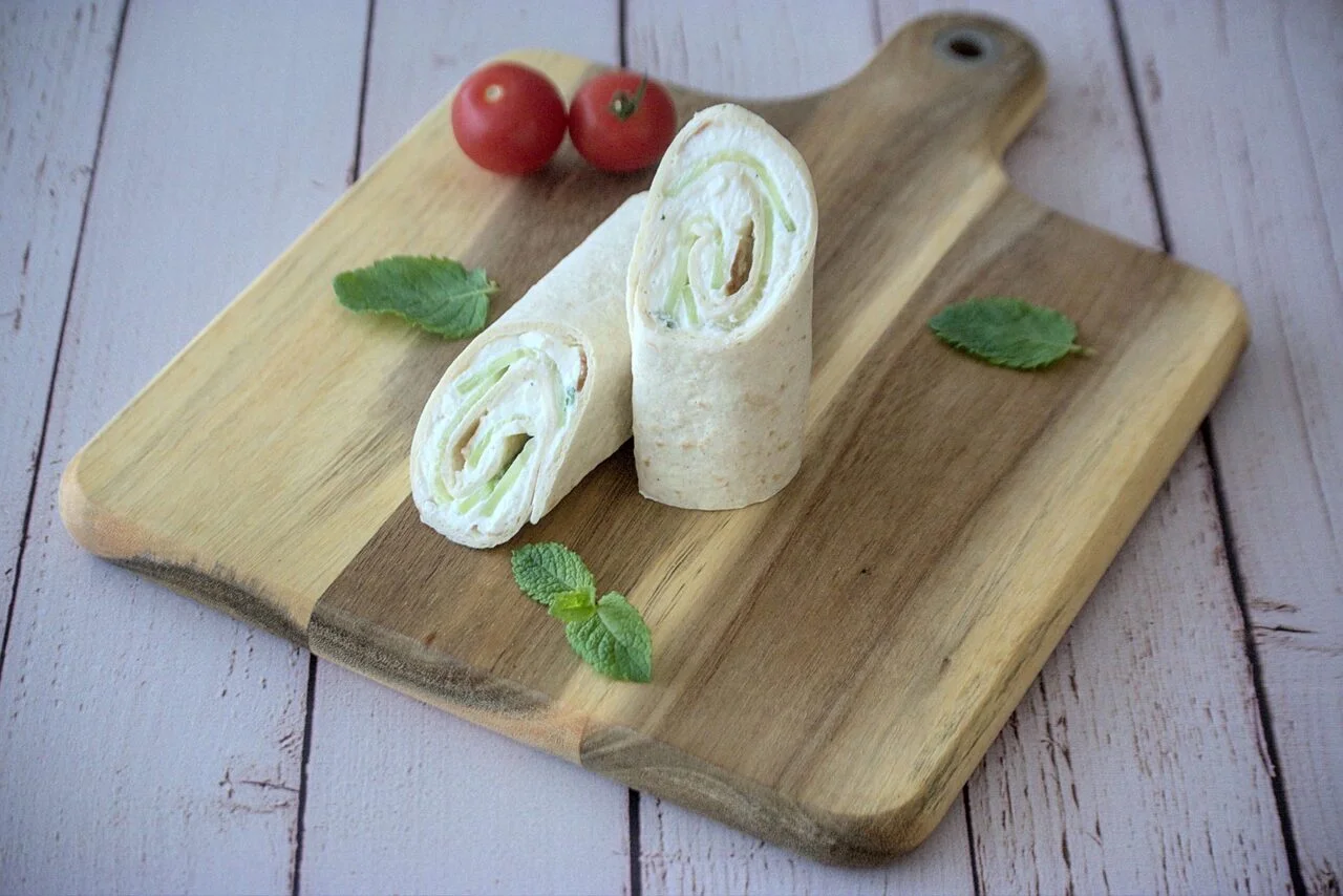 Wraps au concombre, feta et menthe