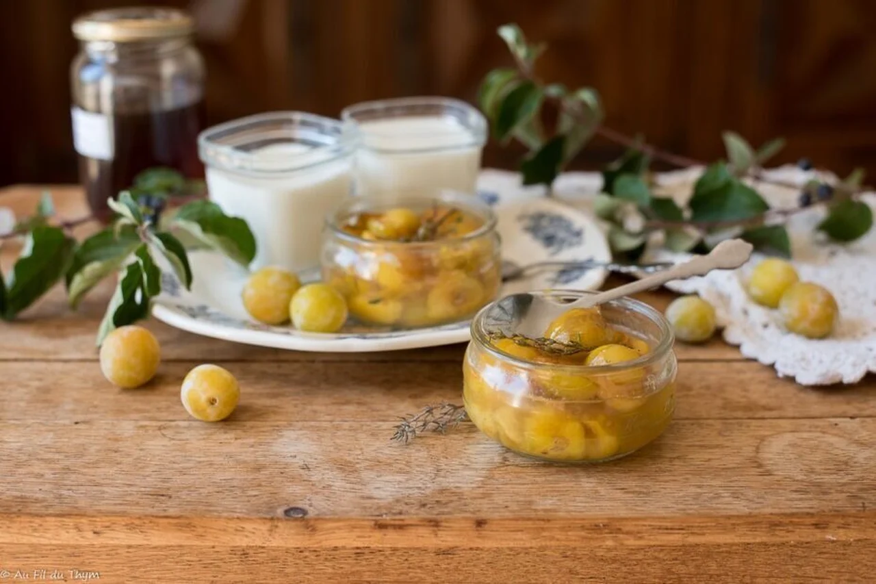 Compotée de mirabelles au thym