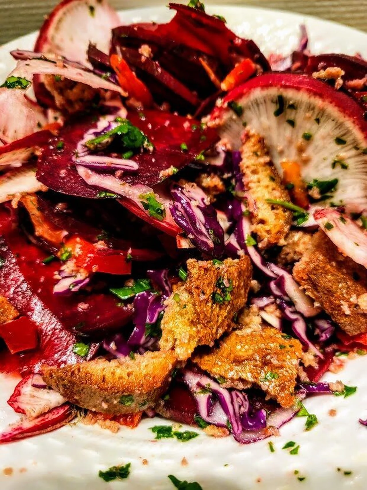 Panzanella de légumes d'hiver
