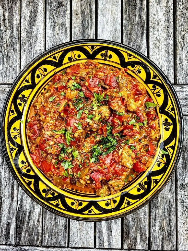 Zaalouk d'aubergines et poivrons