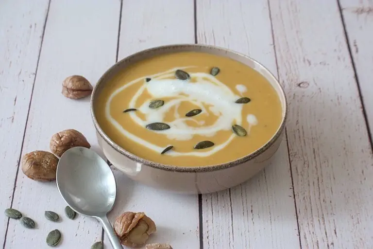 Velouté de butternut et châtaignes IG Bas