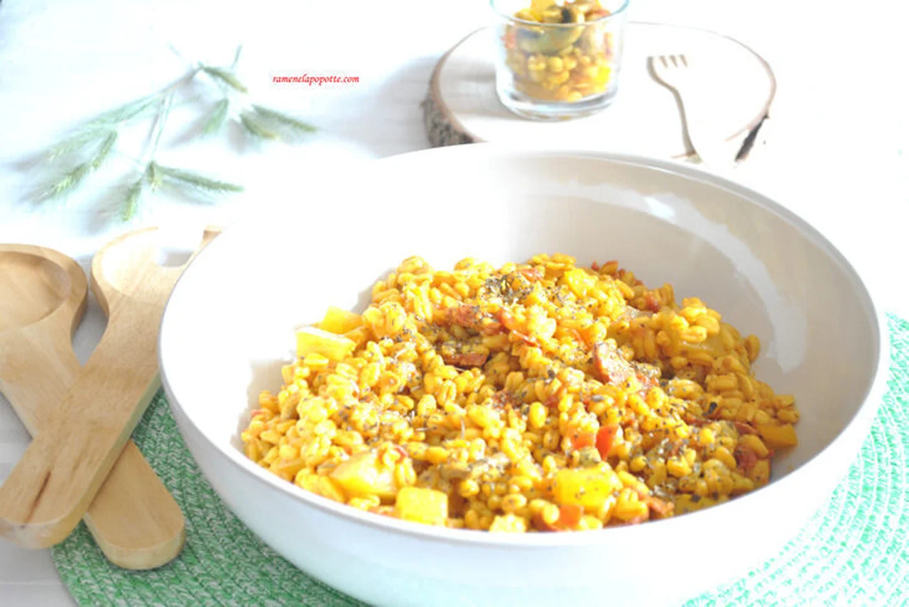 Blé aux légumes et chorizo