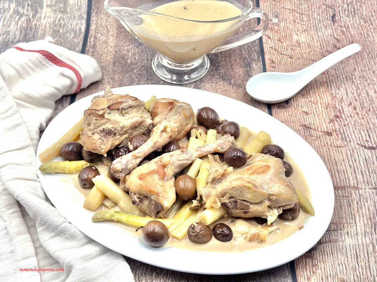 Lapin aux asperges et olives
