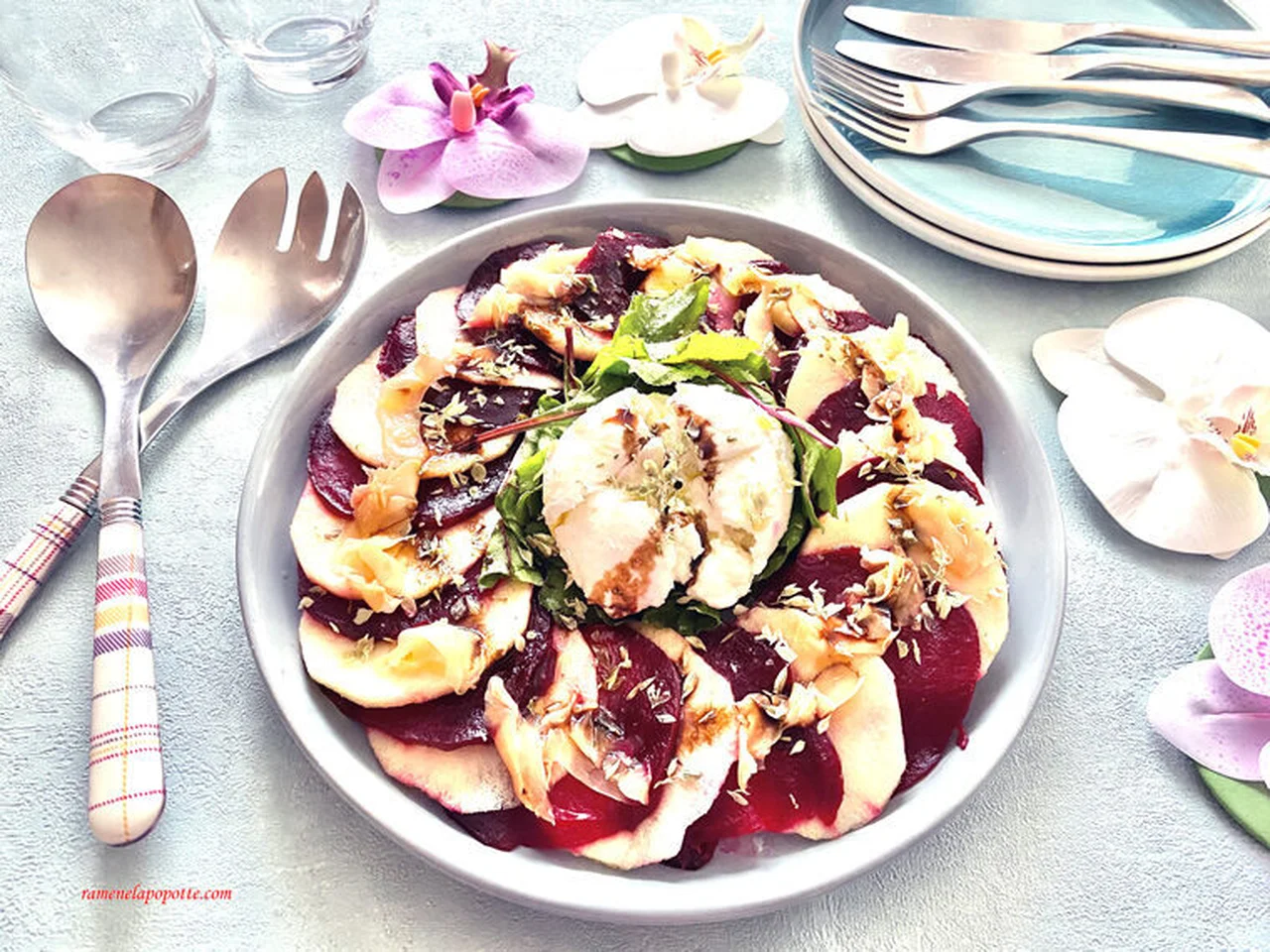 Salade betterave pomme mozzarella