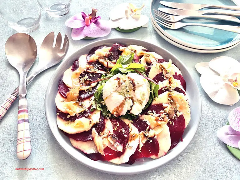 Salade betterave pomme mozzarella