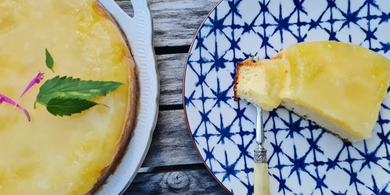 Gâteau renversé à la gelée de melon vert