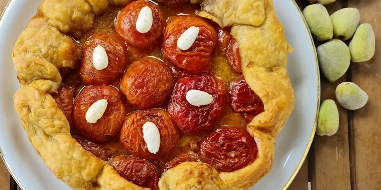 Tarte rustique aux abricots et amandes fraîches