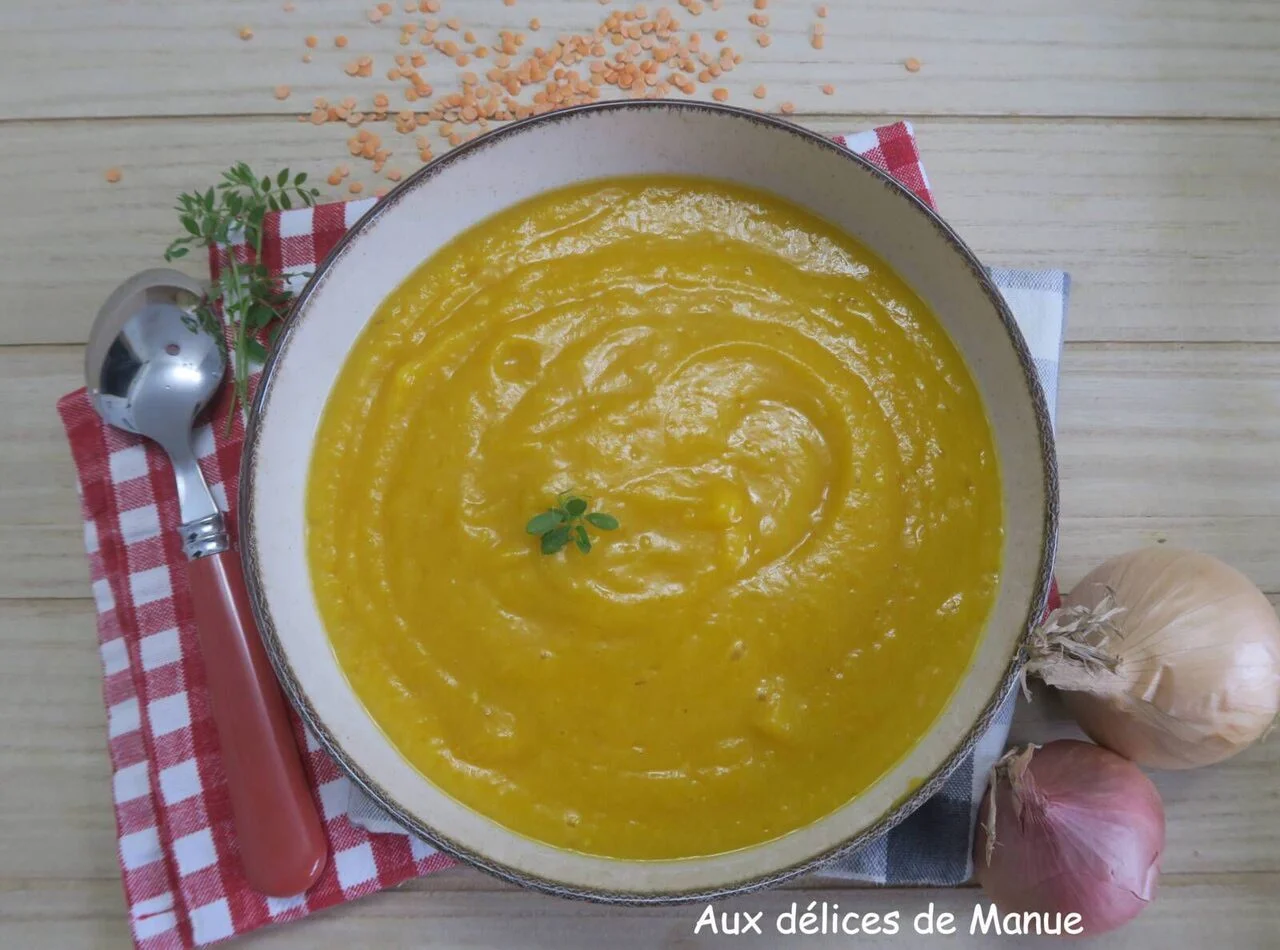 Soupe de butternut et lentilles corail