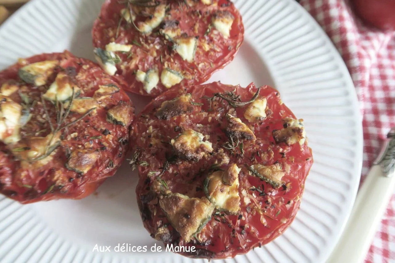 Tomates grillées au chèvre cendré