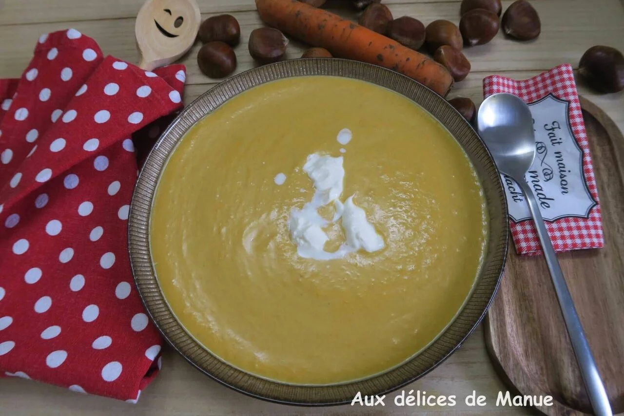 Velouté butternut, carottes et haricots blancs