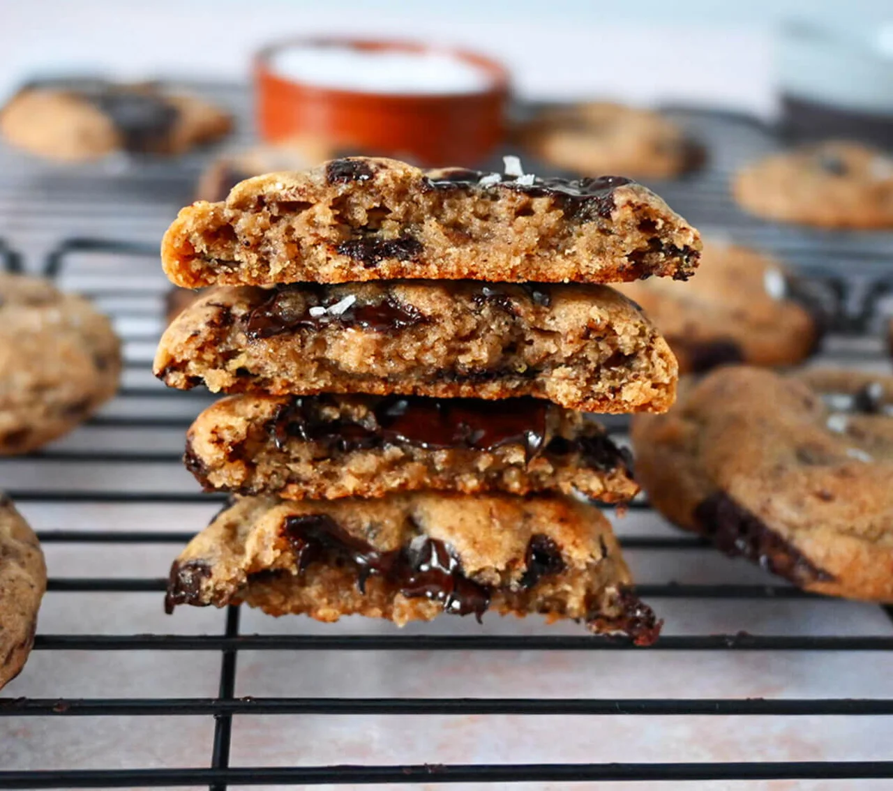 Cookies banane chocolat et fleur de sel