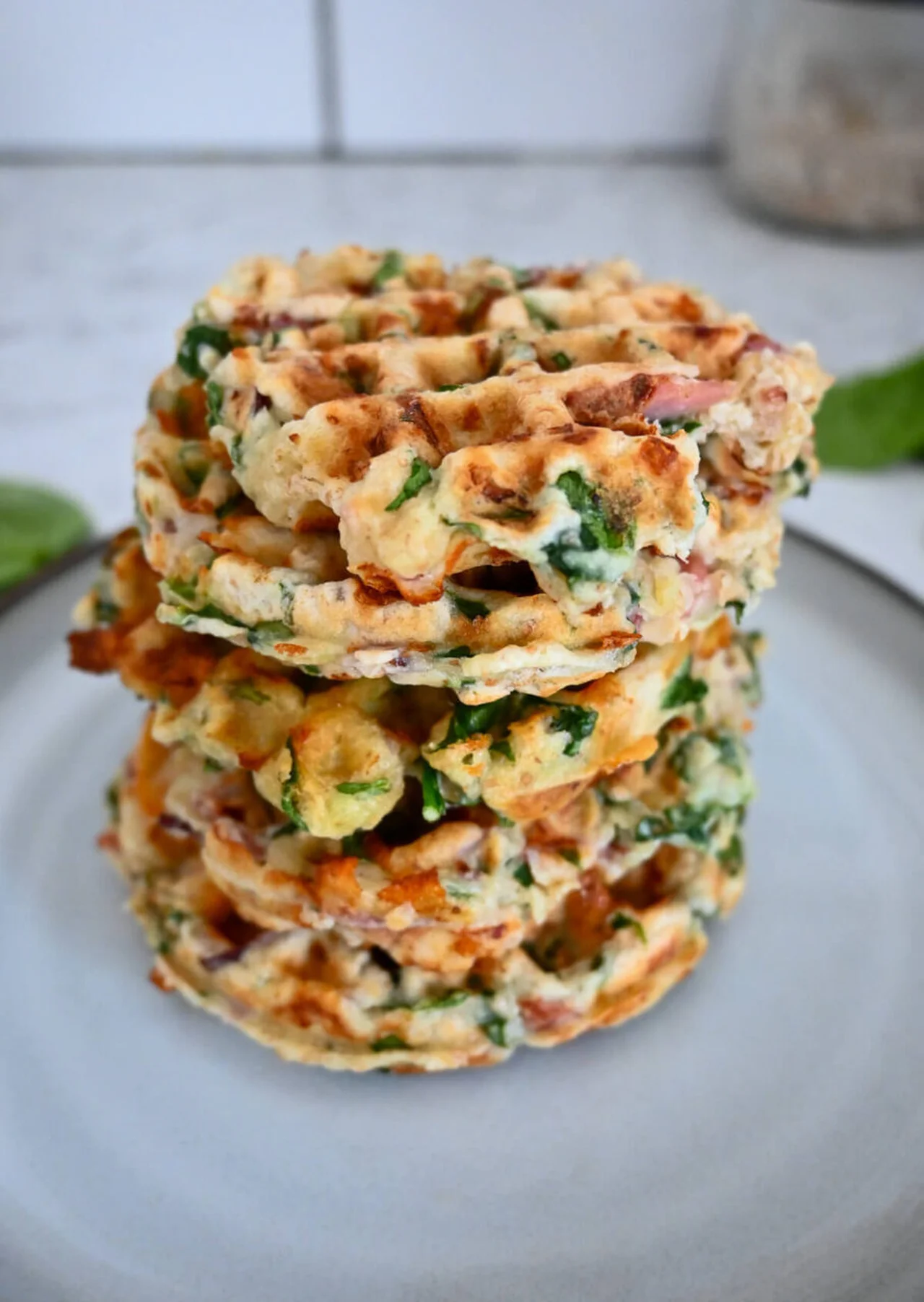 Gaufres salées jambon-fromage