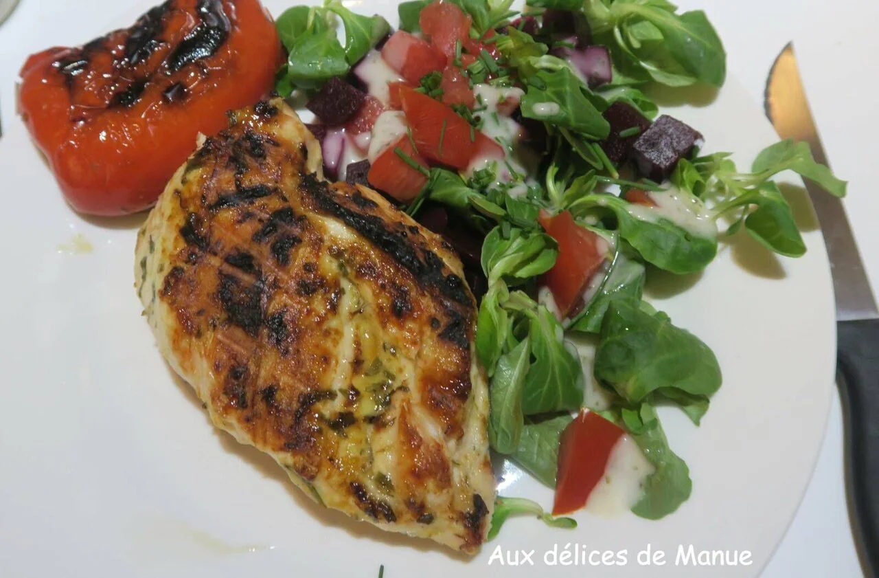 Blancs de poulet marinés à l'huile citronnée moutarde estragon