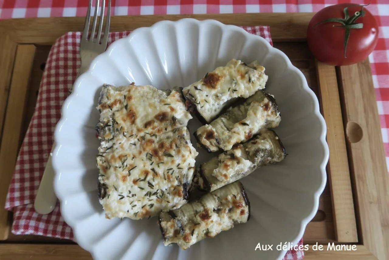 Cannellonis d'aubergine à la ricotta et feta