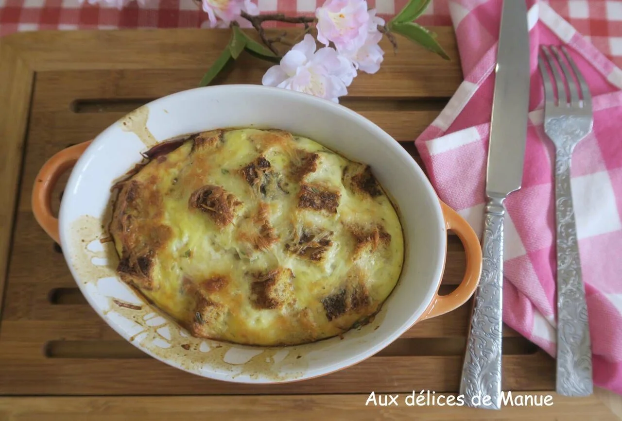 Cassolette d'asperges au jambon de Bayonne et croûtons