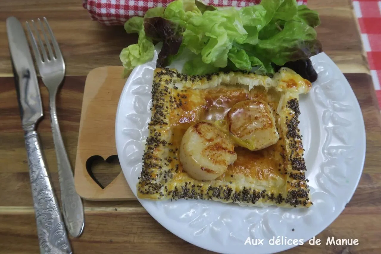 Feuilletés de saint-jacques au beurre citronné