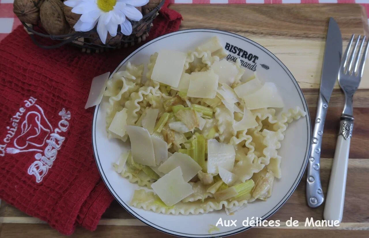 Pâtes au poireau et parmesan