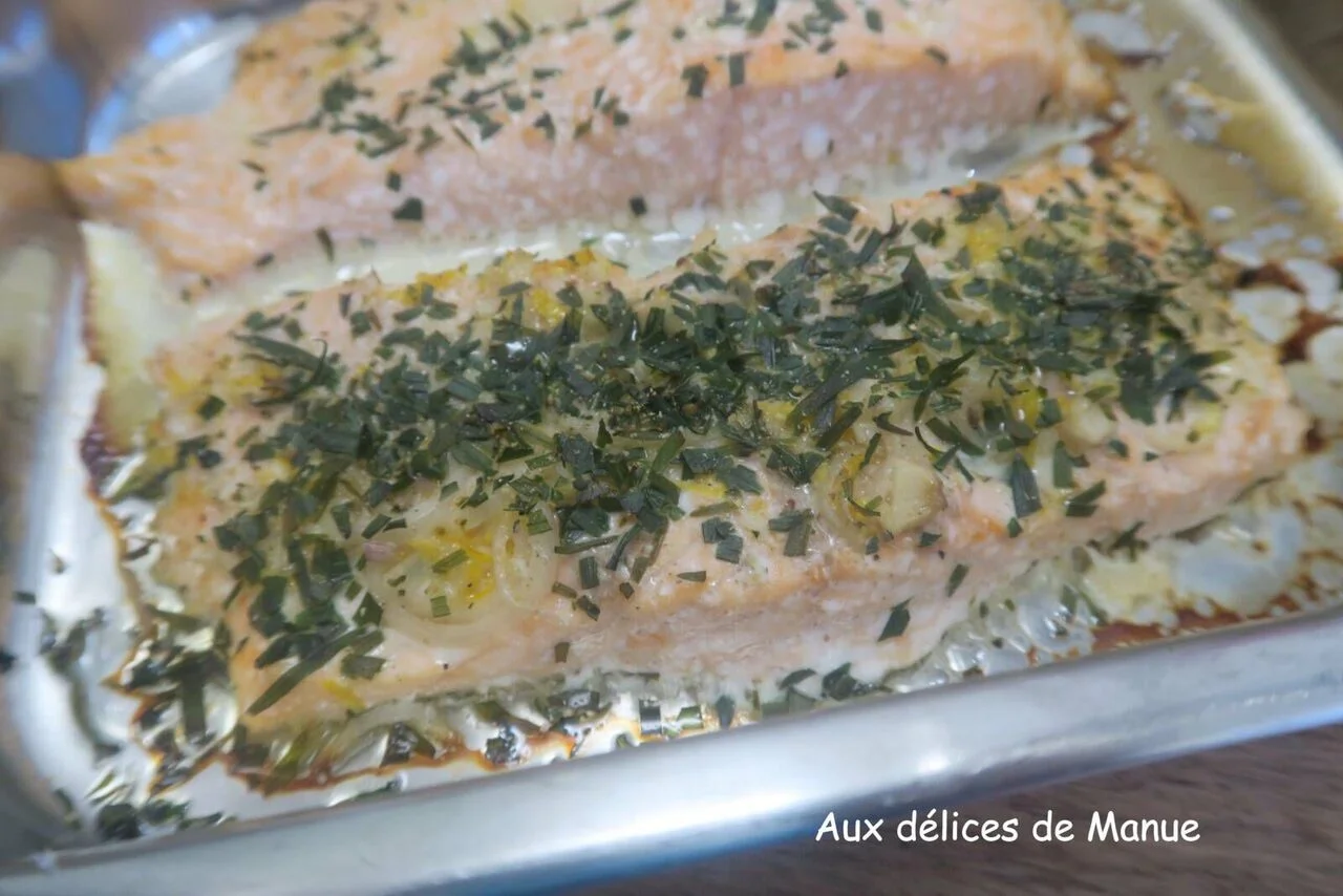 Pavés de saumon au pastis et estragon