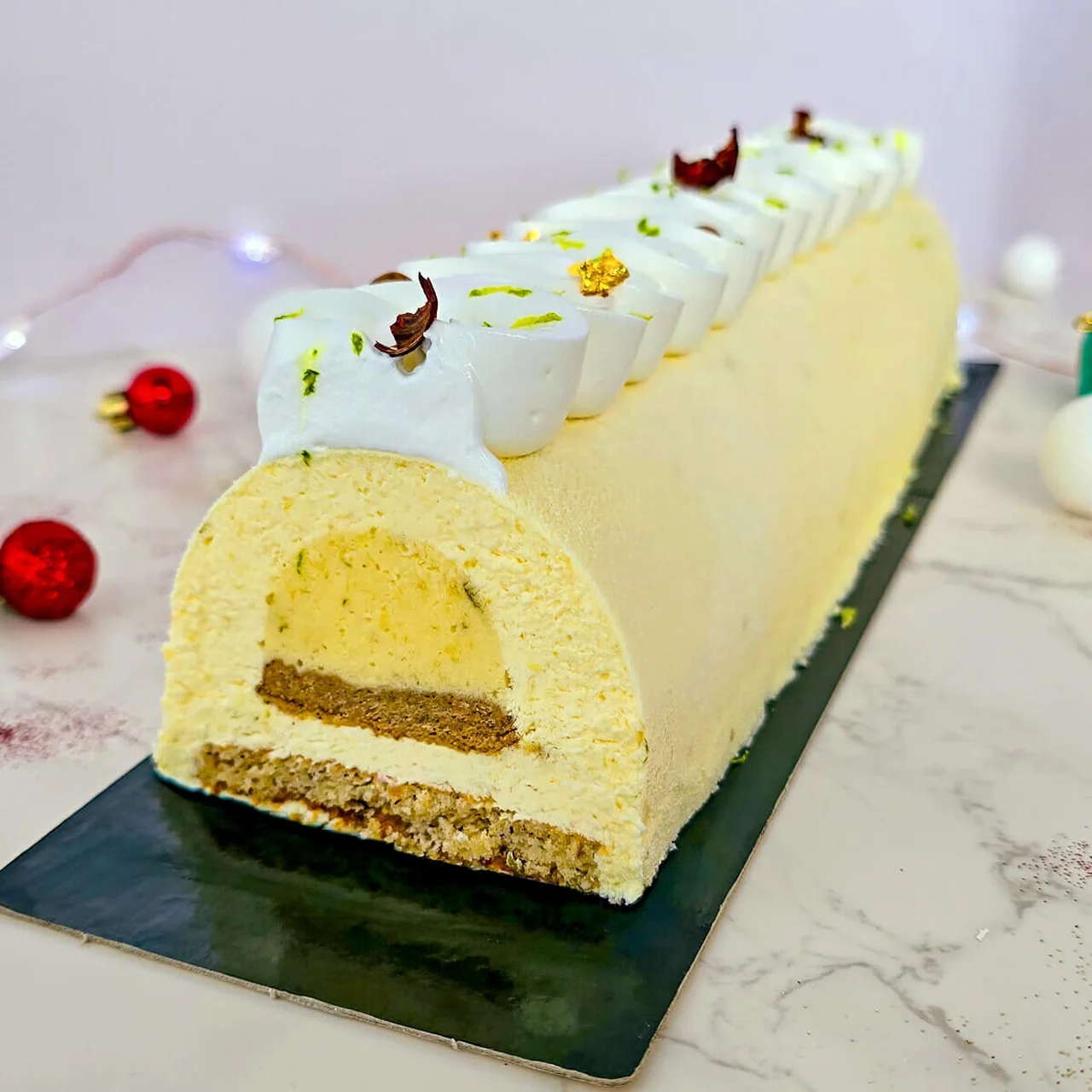Bûche citron noisette
