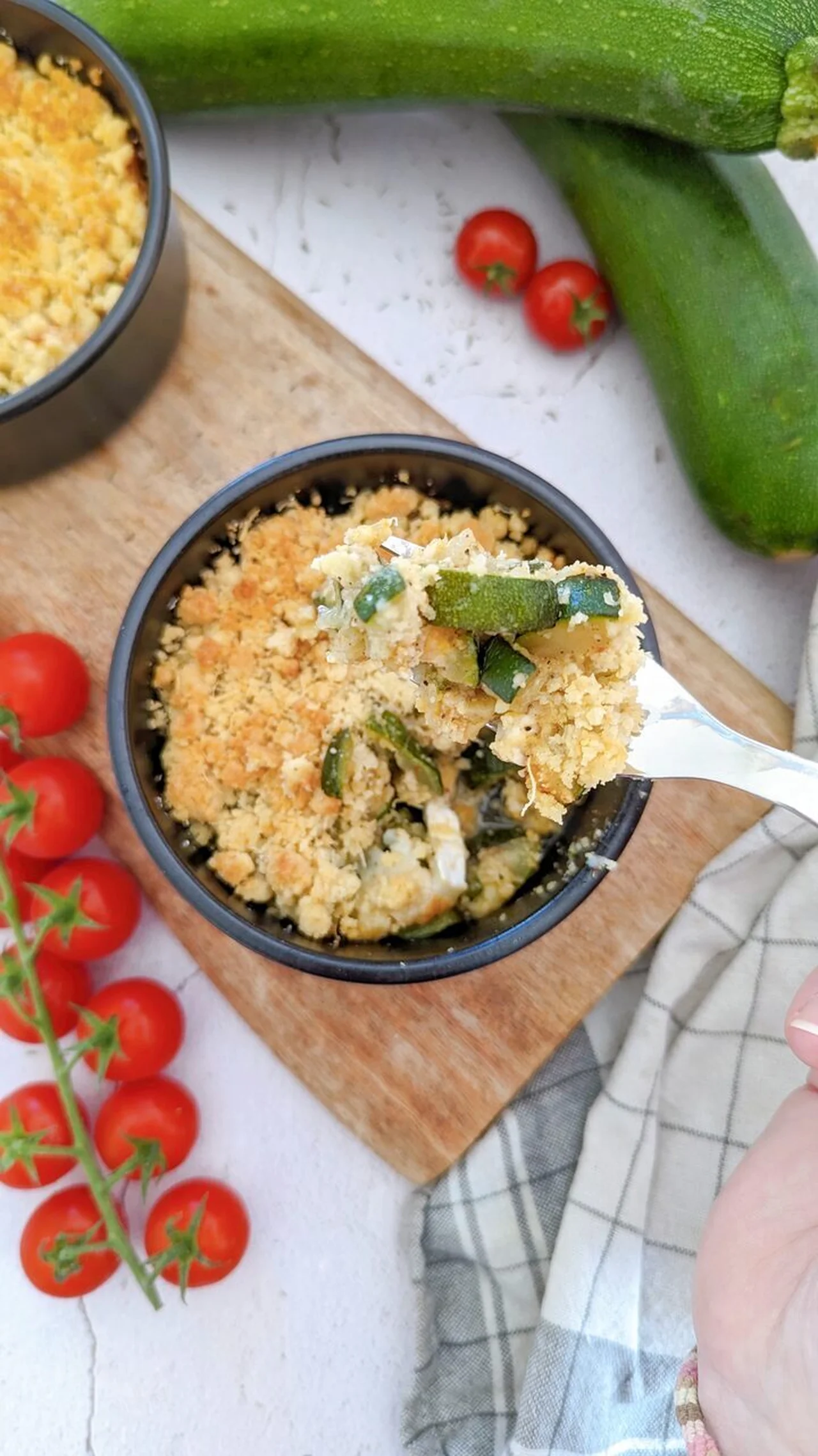 Crumble de courgettes chèvre